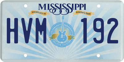 MS license plate HVM192