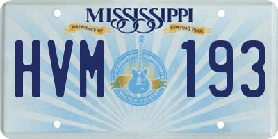 MS license plate HVM193