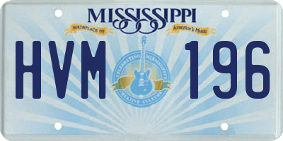 MS license plate HVM196