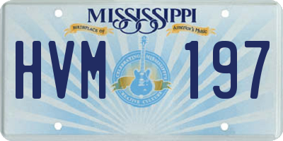 MS license plate HVM197