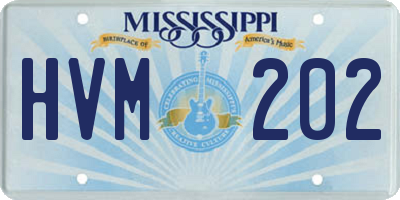 MS license plate HVM202