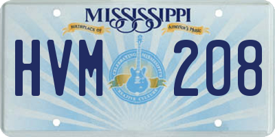MS license plate HVM208