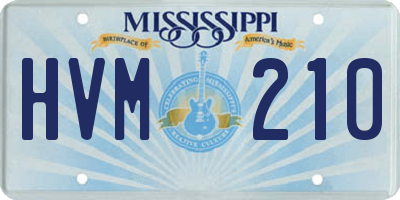 MS license plate HVM210