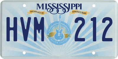 MS license plate HVM212