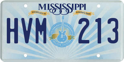 MS license plate HVM213