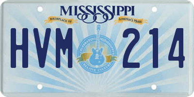MS license plate HVM214