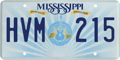 MS license plate HVM215