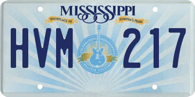 MS license plate HVM217