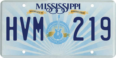 MS license plate HVM219