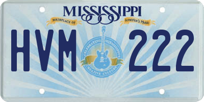 MS license plate HVM222
