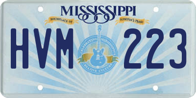 MS license plate HVM223