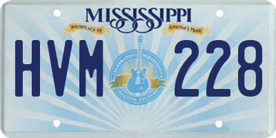 MS license plate HVM228