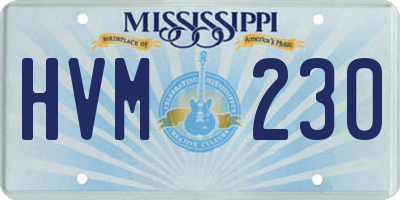 MS license plate HVM230