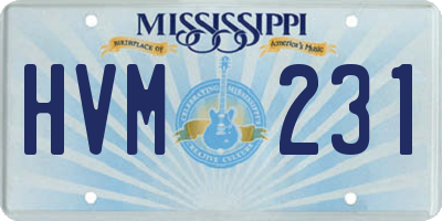 MS license plate HVM231