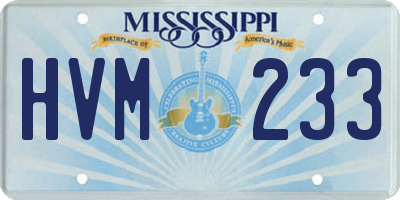 MS license plate HVM233