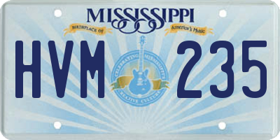 MS license plate HVM235