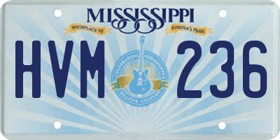 MS license plate HVM236