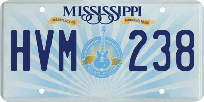 MS license plate HVM238