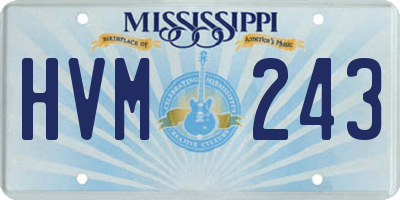 MS license plate HVM243