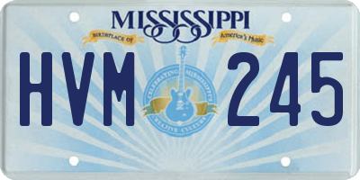MS license plate HVM245