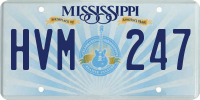 MS license plate HVM247