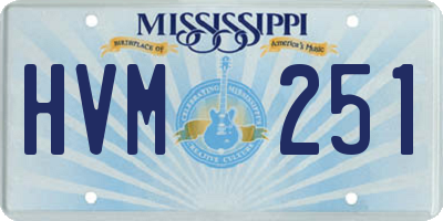MS license plate HVM251