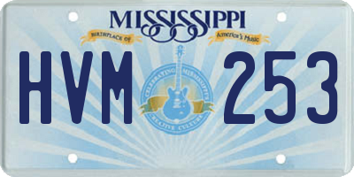 MS license plate HVM253