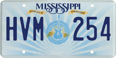 MS license plate HVM254