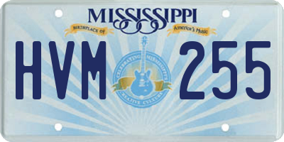 MS license plate HVM255