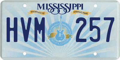 MS license plate HVM257