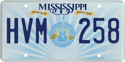 MS license plate HVM258