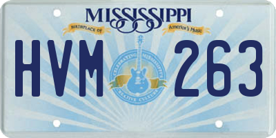 MS license plate HVM263