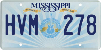 MS license plate HVM278