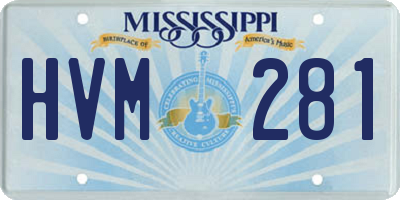 MS license plate HVM281