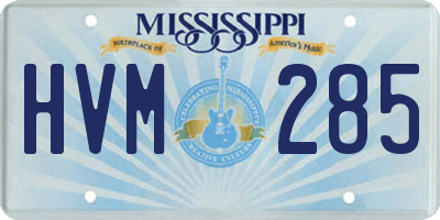 MS license plate HVM285