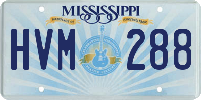 MS license plate HVM288