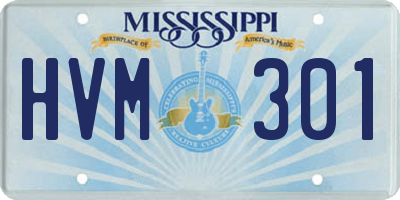MS license plate HVM301