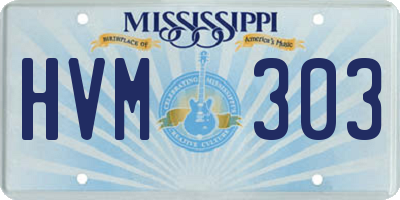 MS license plate HVM303