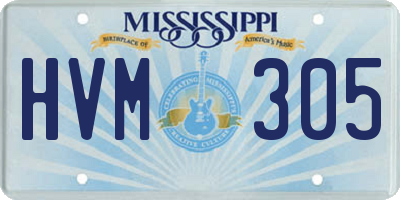 MS license plate HVM305