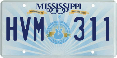 MS license plate HVM311