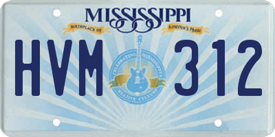 MS license plate HVM312