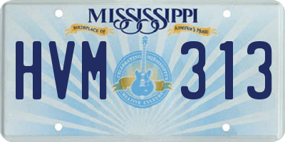 MS license plate HVM313
