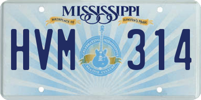 MS license plate HVM314