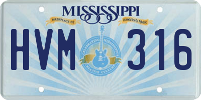 MS license plate HVM316