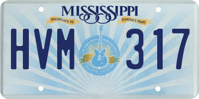 MS license plate HVM317
