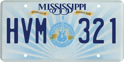 MS license plate HVM321
