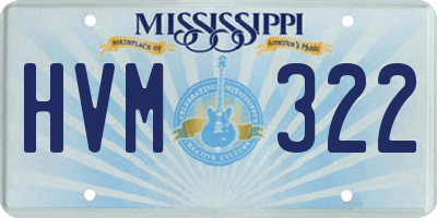 MS license plate HVM322