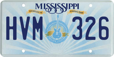 MS license plate HVM326