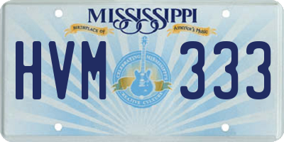 MS license plate HVM333