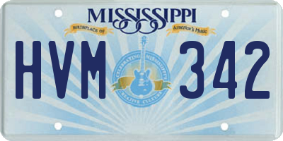 MS license plate HVM342